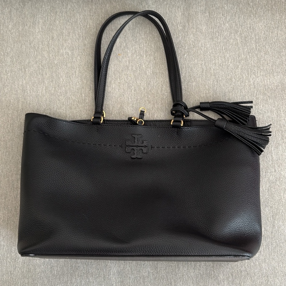 Tory Burch Black Leather Tote - Picture 2 of 5